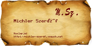 Michler Szeráf névjegykártya